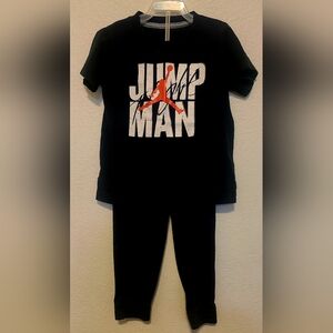 Jump Kids Pajama Set - Black with Orange Graphic